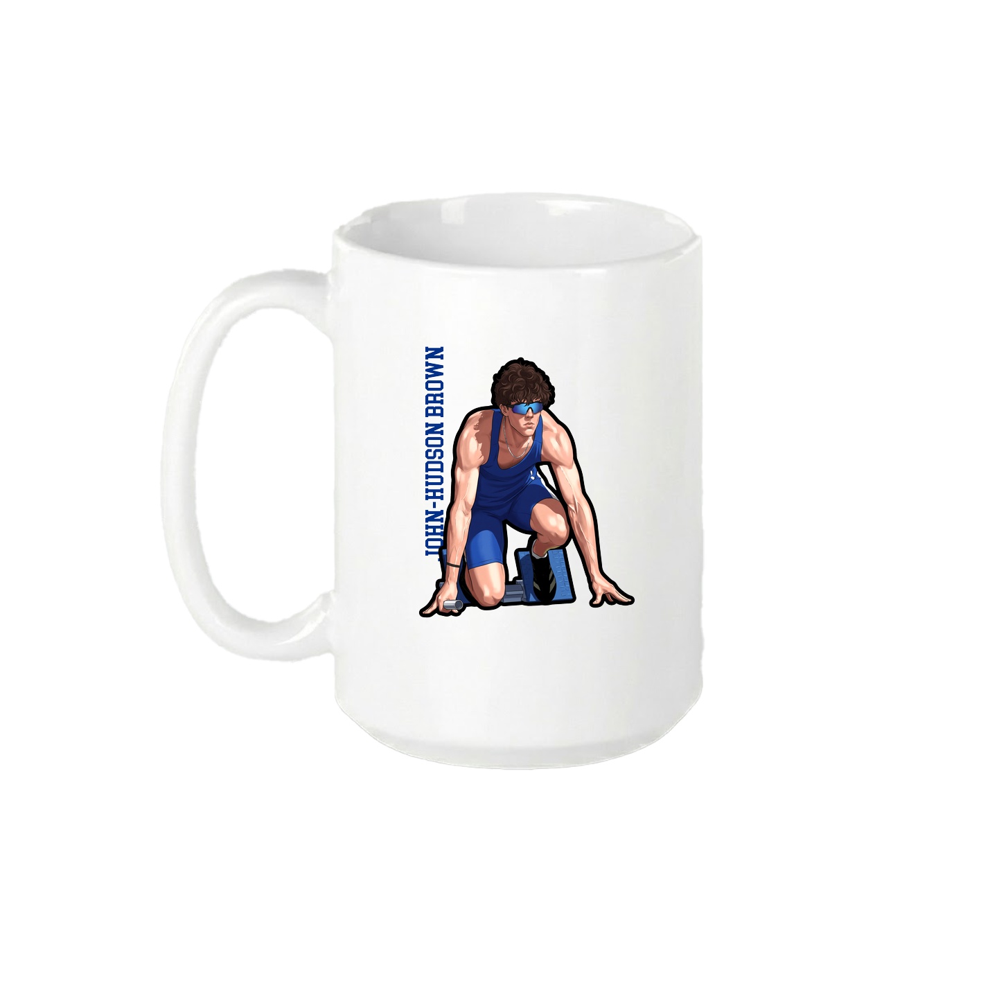 15oz Coffee Mug — Name Vertical in White