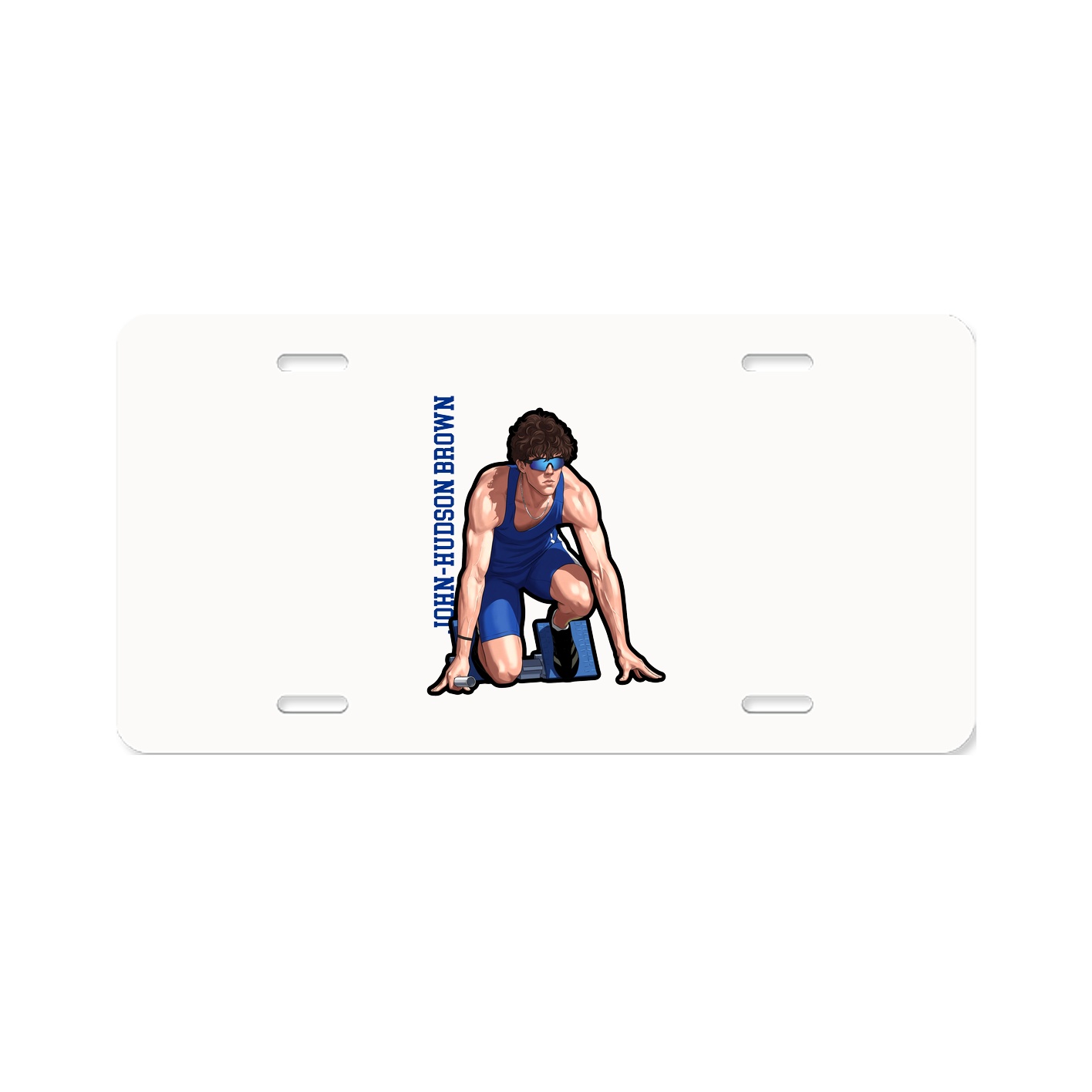 License Plate — Name Vertical in Classic