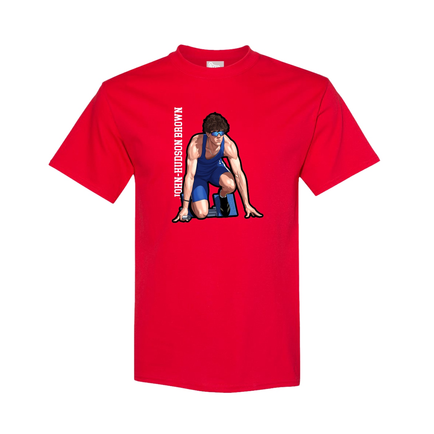 Youth Tee — Name Vertical in Red