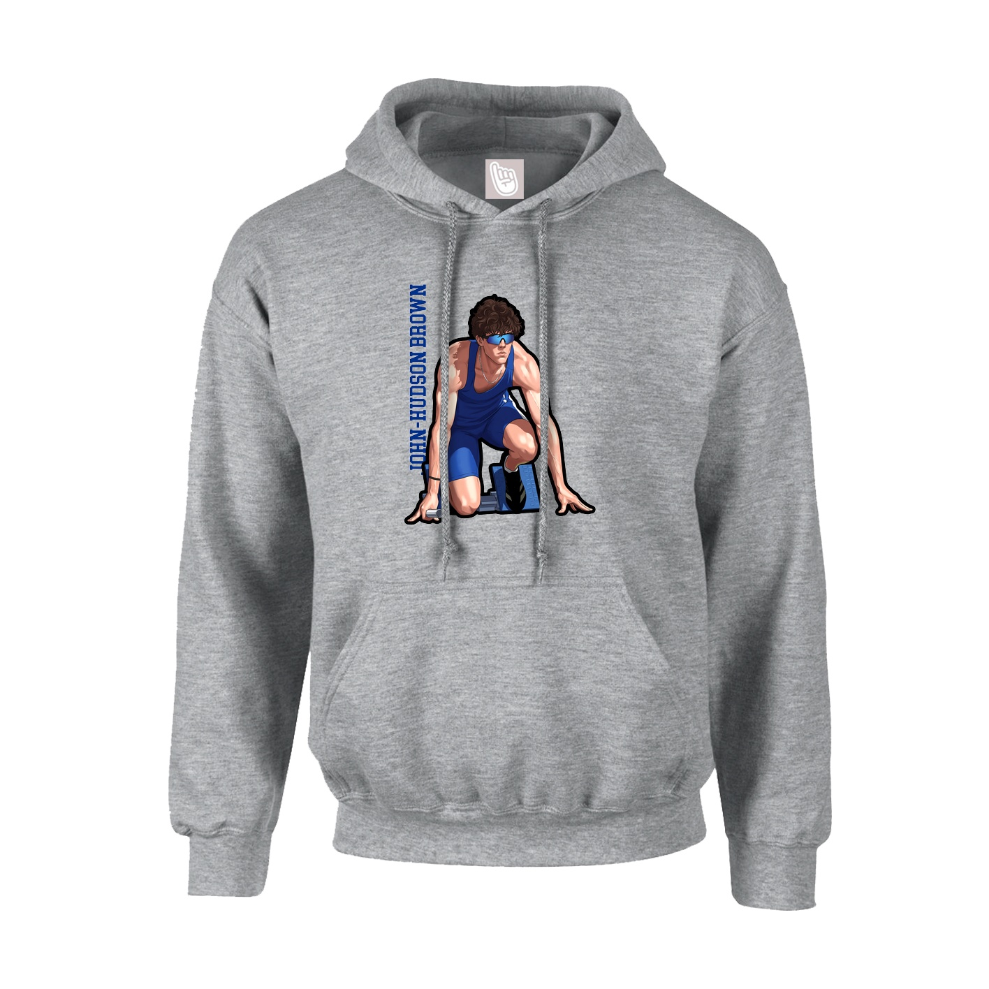 Youth Hoodie — Name Vertical in Grey