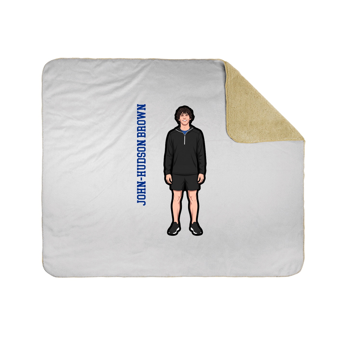 Throw Blanket — Name Vertical in White