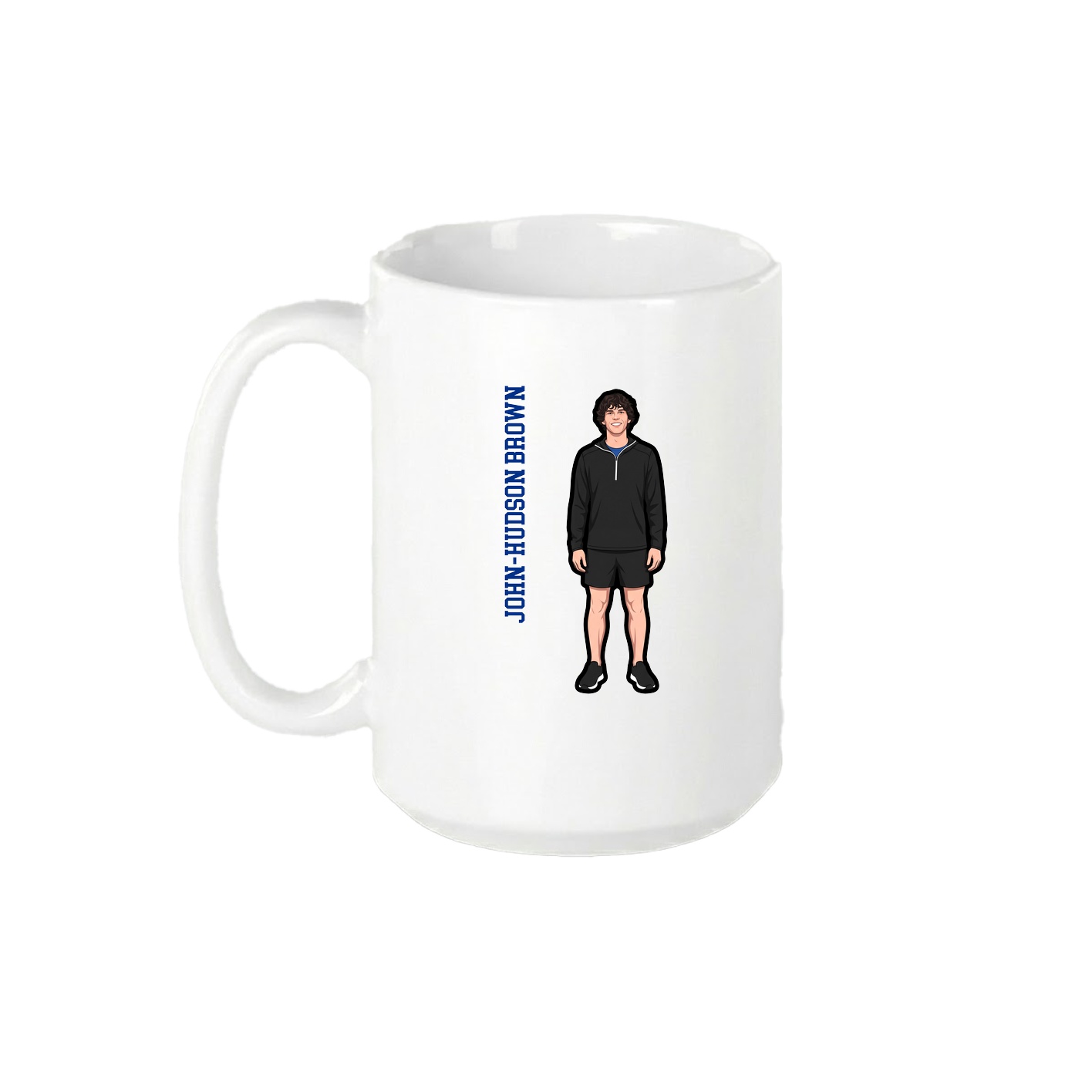 15oz Coffee Mug — Name Vertical in White