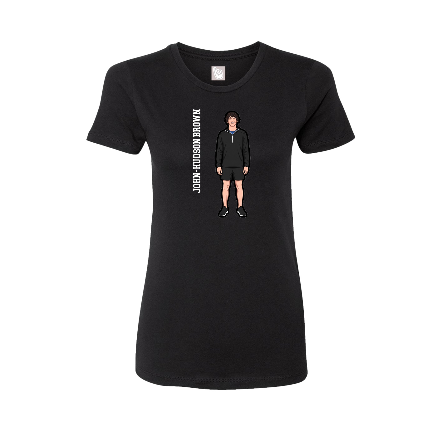 Fitted Women's Tee — Name Vertical in Black