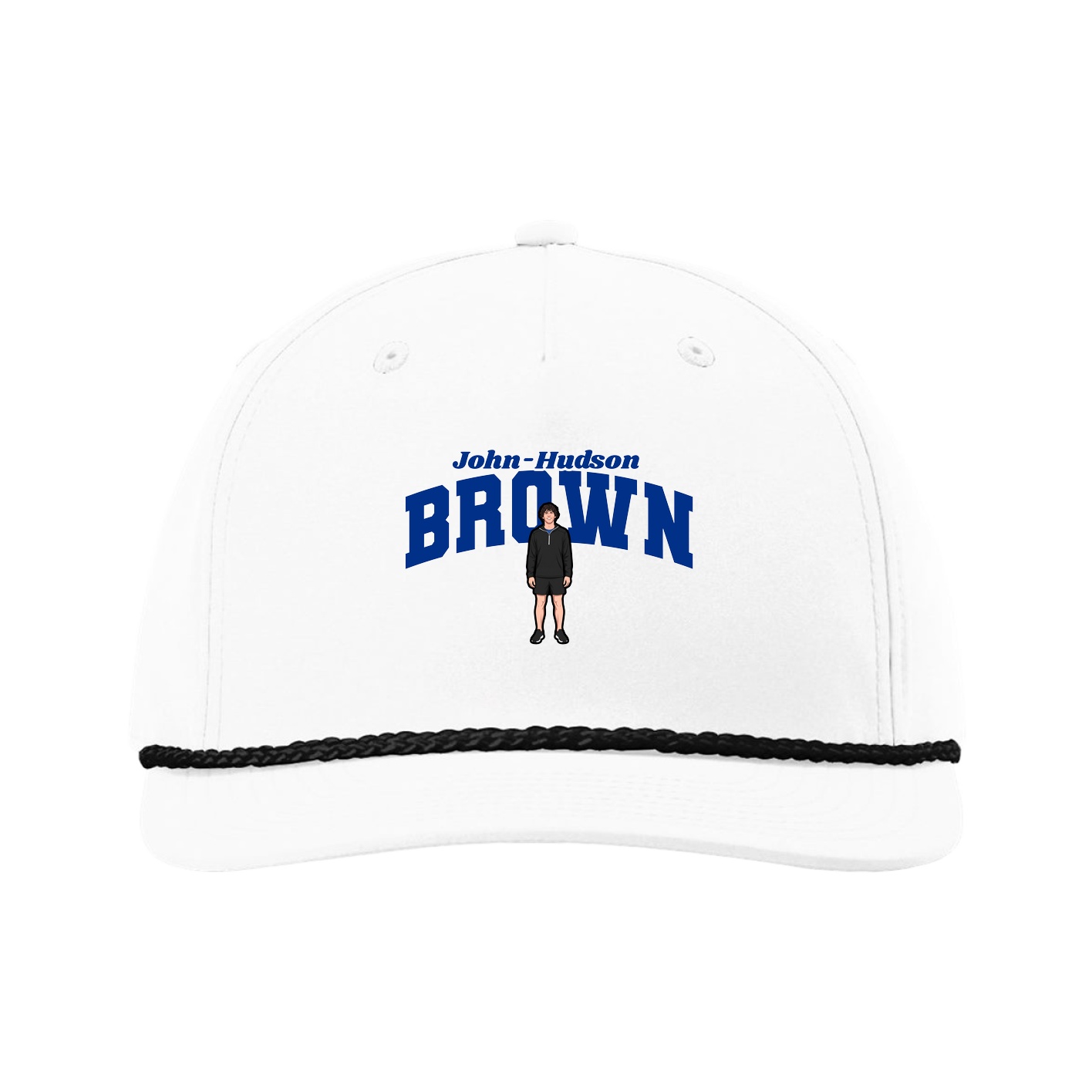 Five-Panel Classic Rope Cap — Signature Arch in White