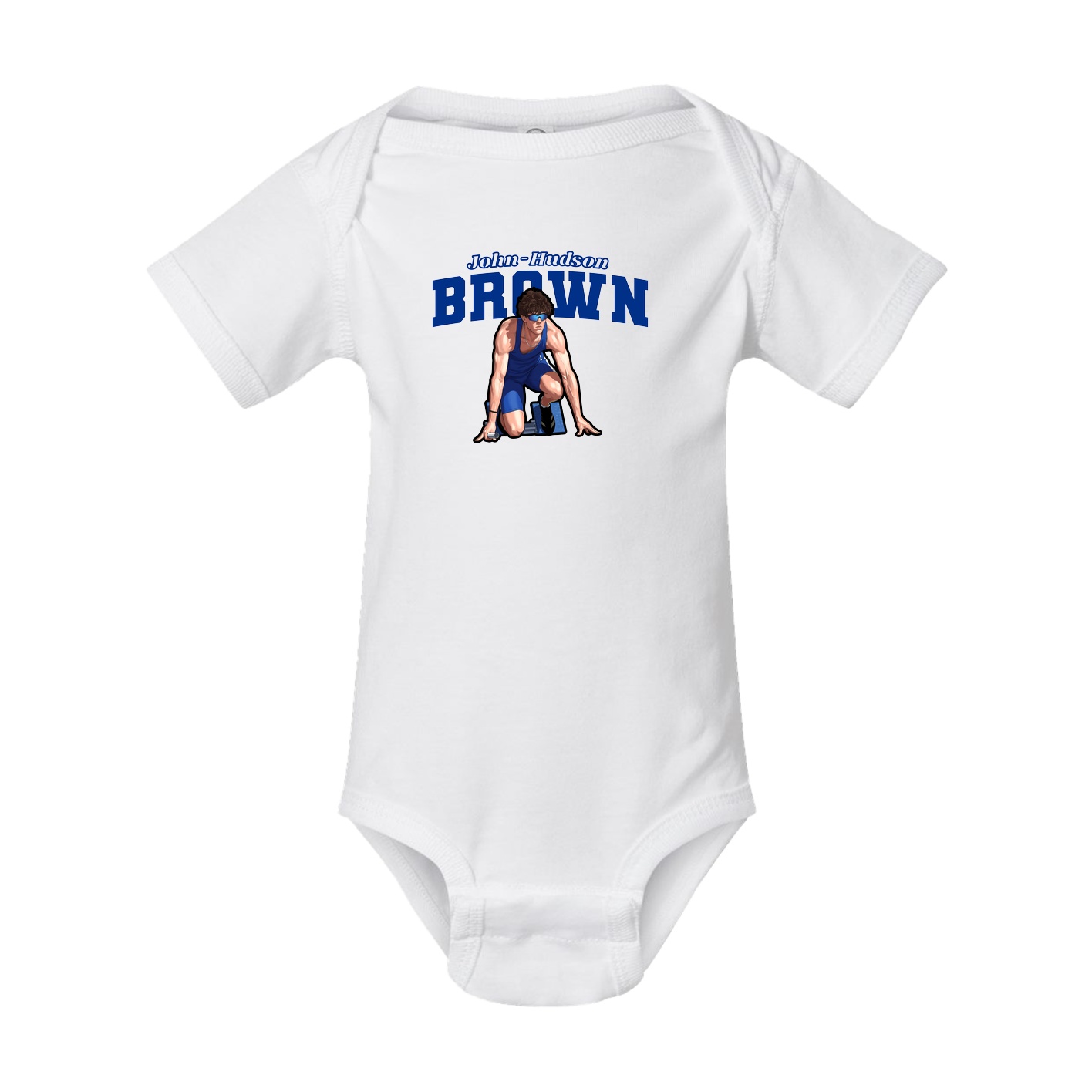 Baby Onesie — Name Arch in White