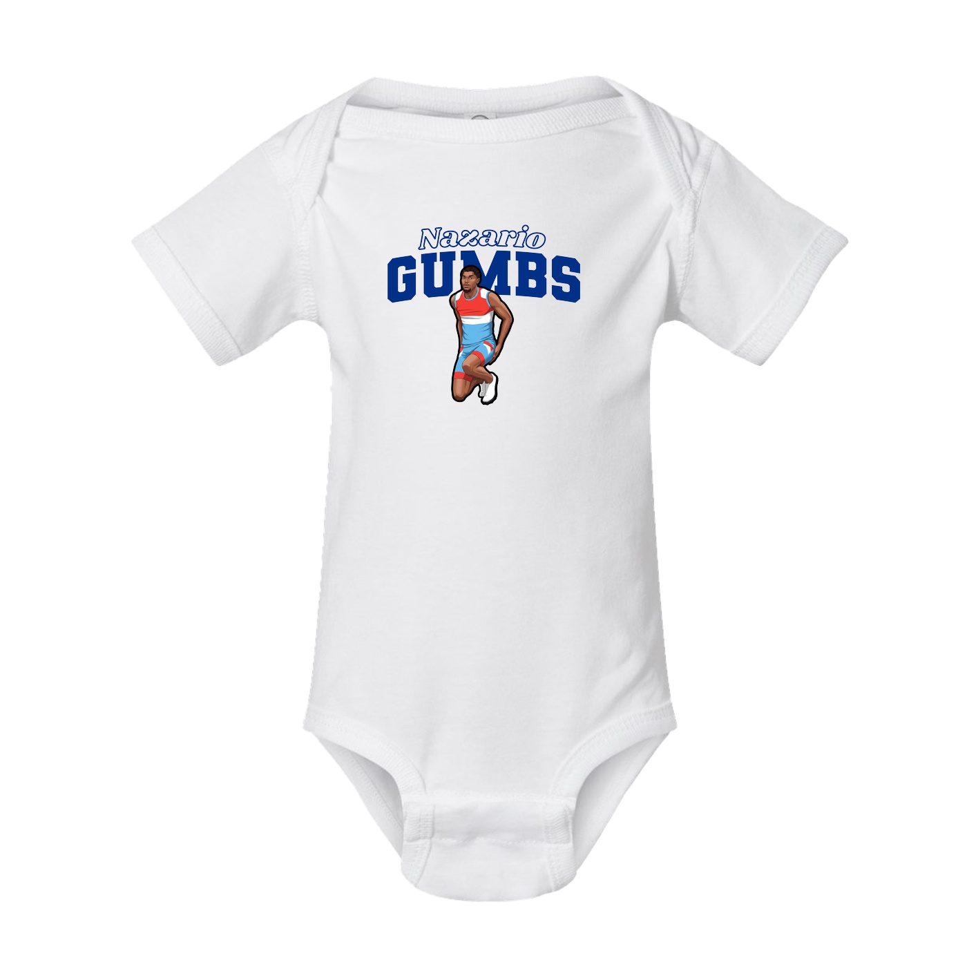 Baby Onesie — Name Arch in White