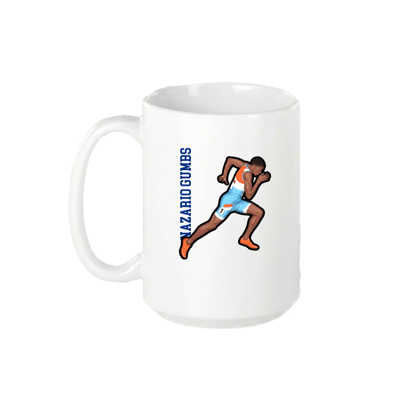 15oz Coffee Mug — Name Vertical in White