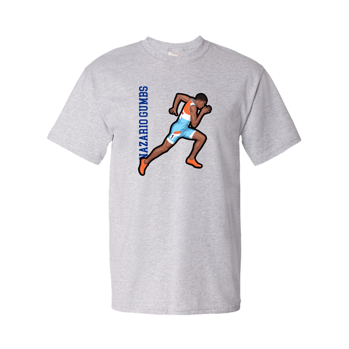 Tee — Name Vertical in Grey