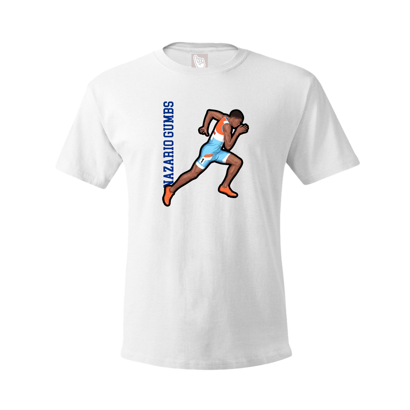 Youth Tee — Name Vertical in White