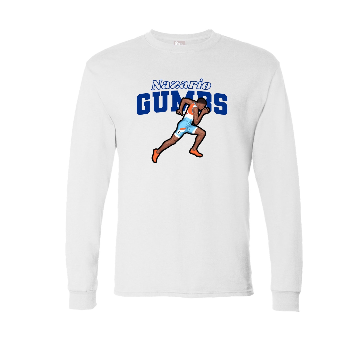 Long Sleeve Tee — Name Arch in White