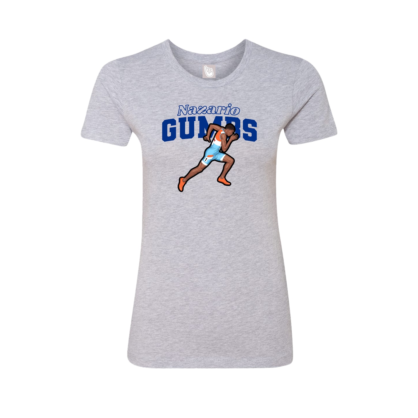 Fitted Women's Tee — Name Arch in Grey