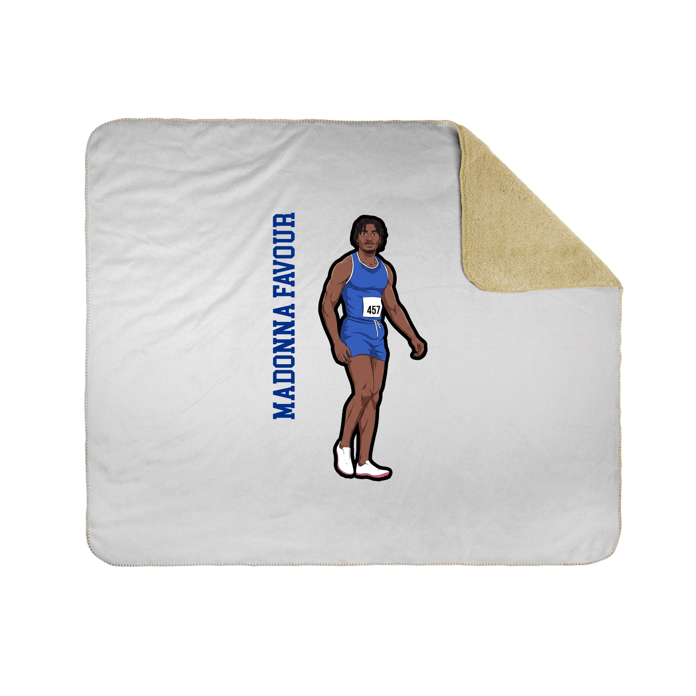 Throw Blanket — Name Vertical in White