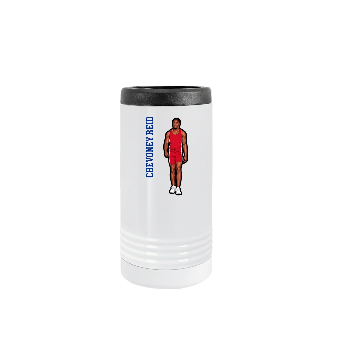 Slim Beverage Holder — Name Vertical in White