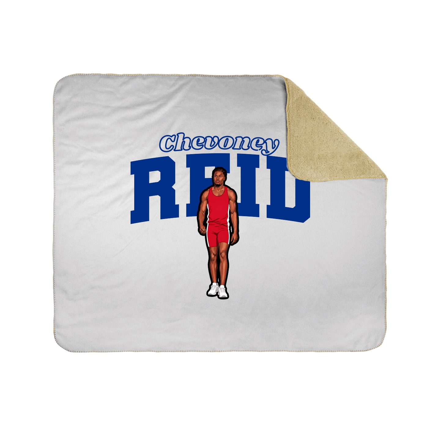 Throw Blanket — Name Arch in White