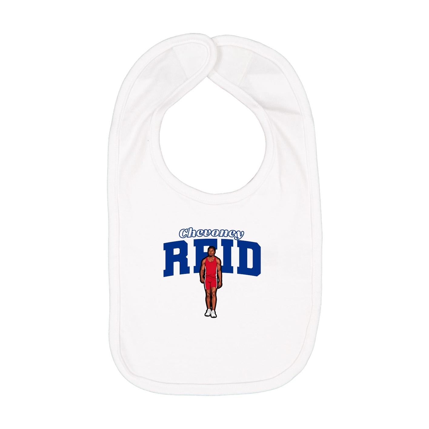Infant Bib — Name Arch in White