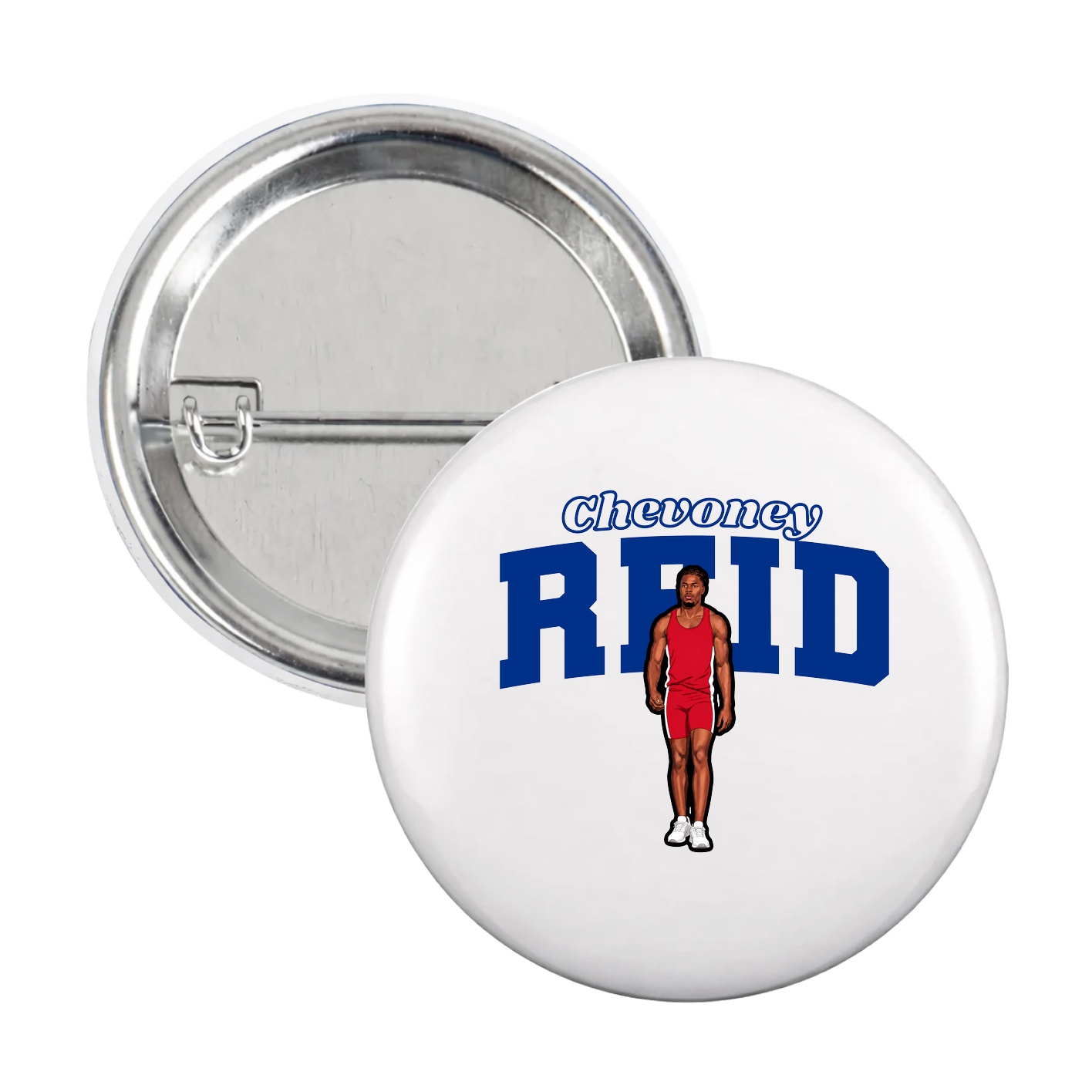 Game Day Button — Name Arch in White