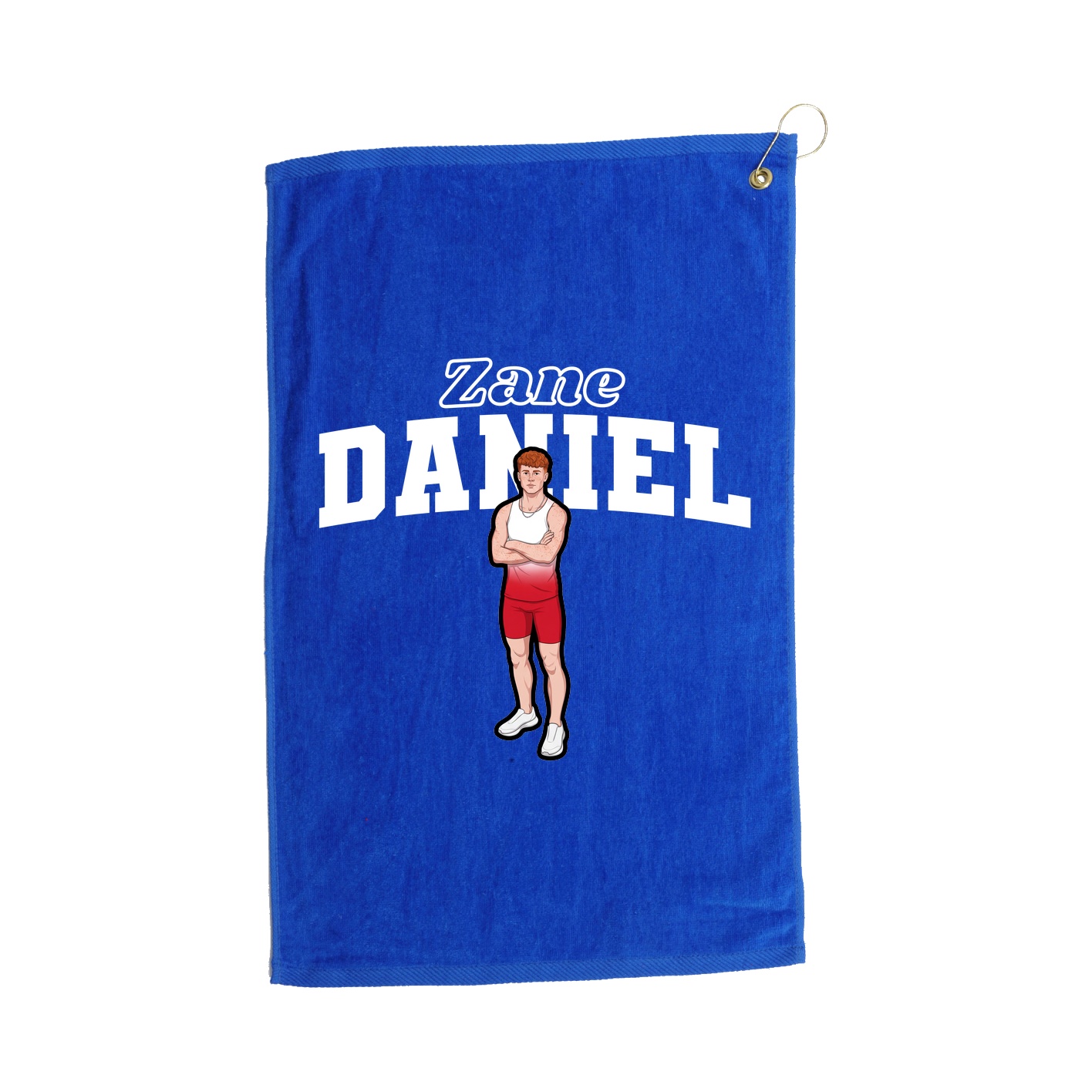 Golf Towel — Name Arch in Royal