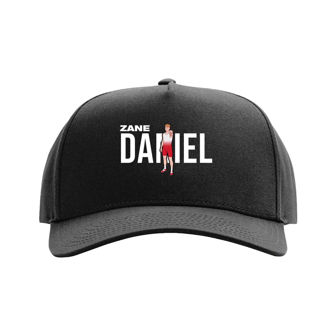 Full Fabric Five-Panel Champ Cap — Player Name in Black