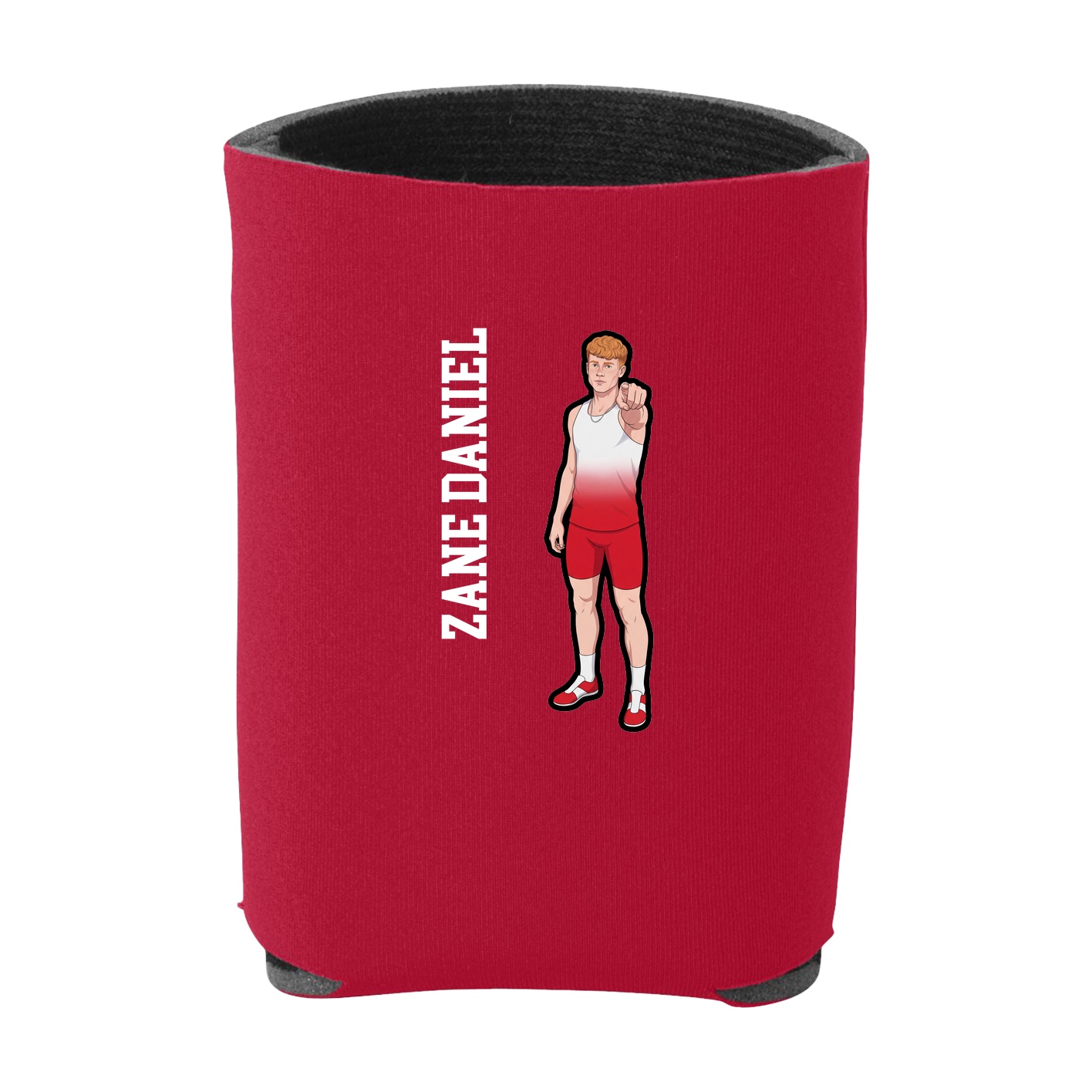 Can Holder — Name Vertical in Red