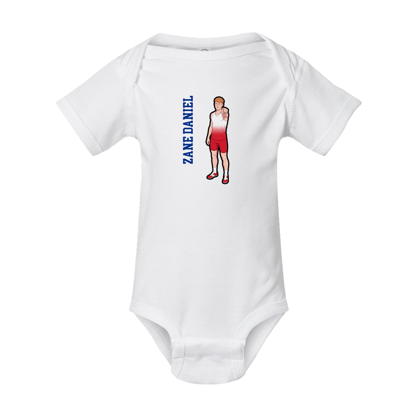 Baby Onesie — Name Vertical in White