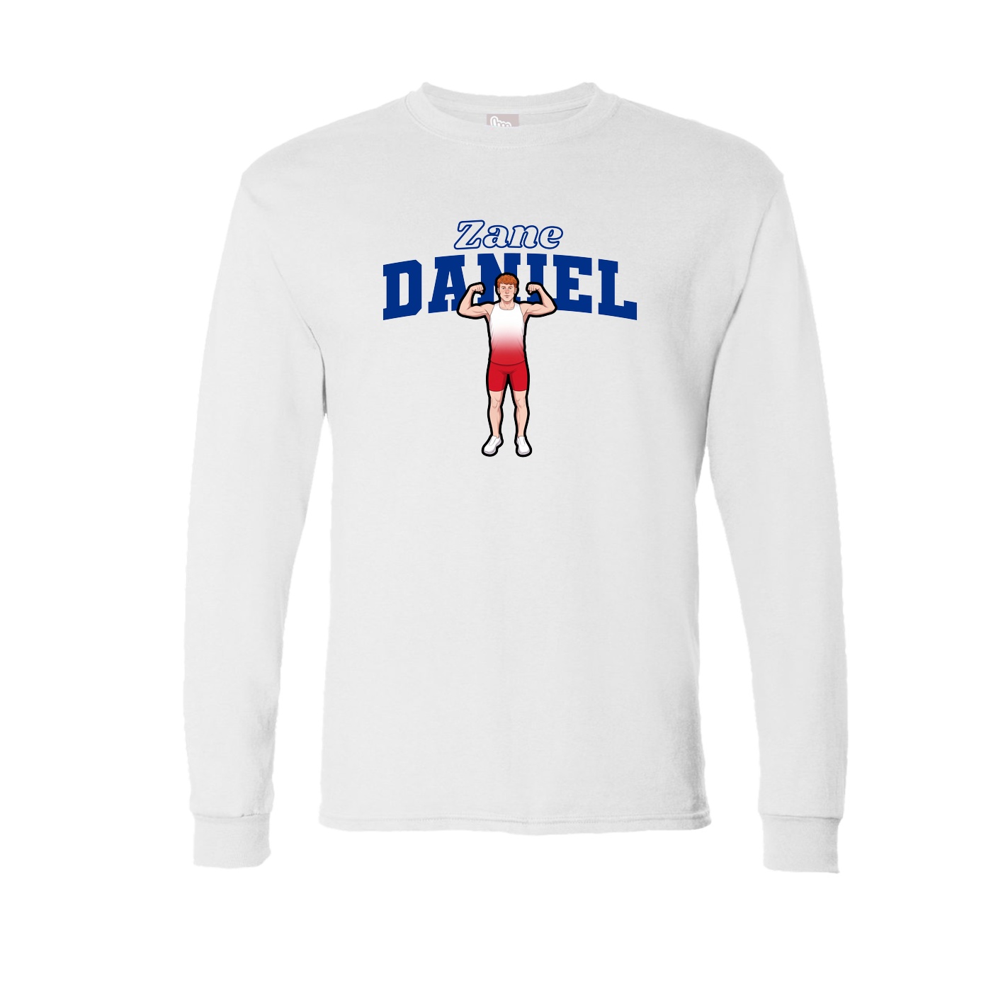 Long Sleeve Tee — Name Arch in White