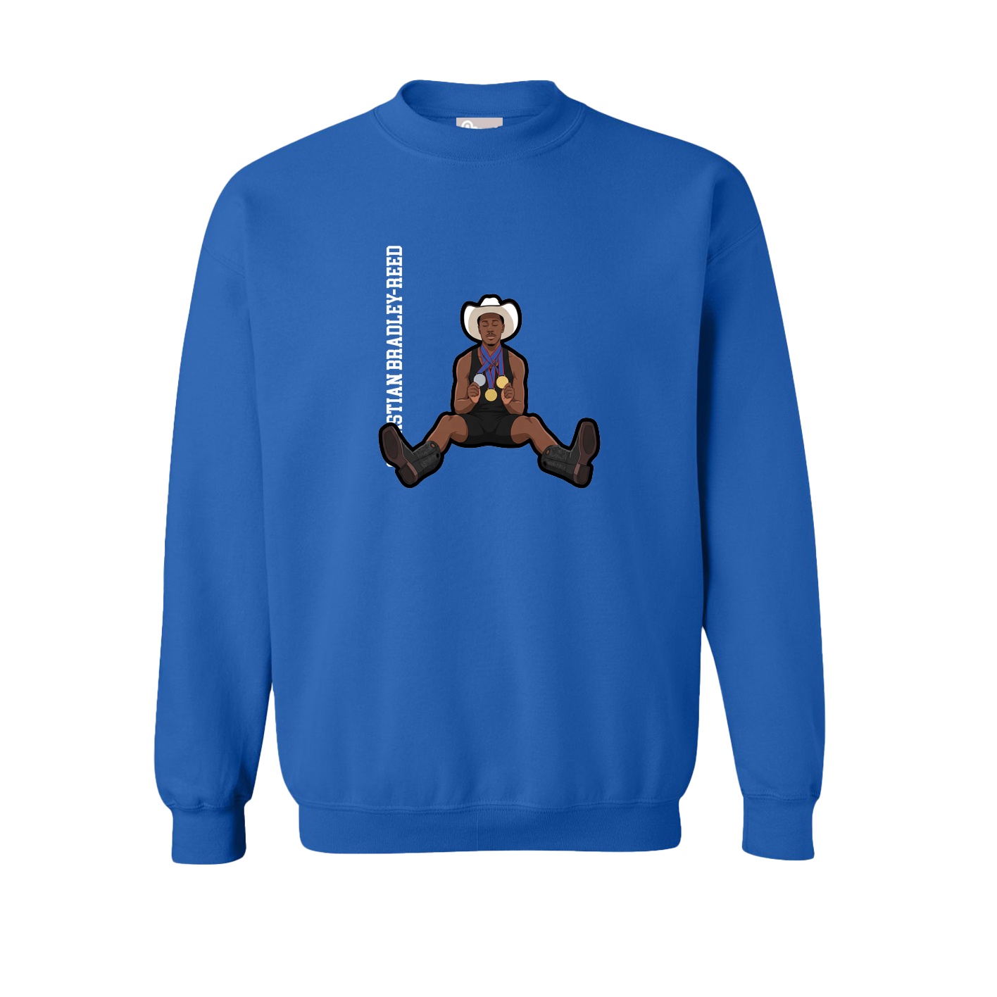 Fleece Crew — Name Vertical in Royal