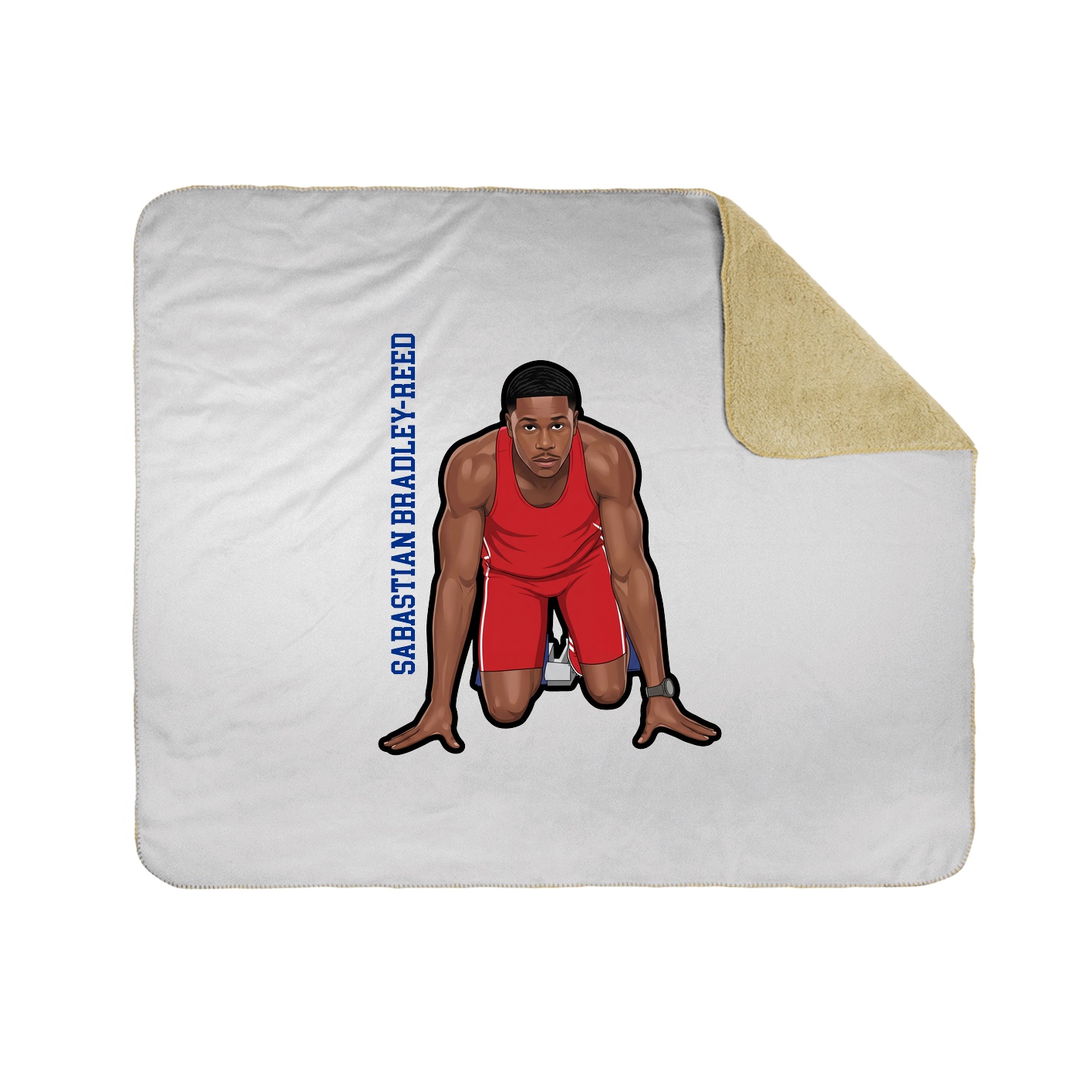 Throw Blanket — Name Vertical in White
