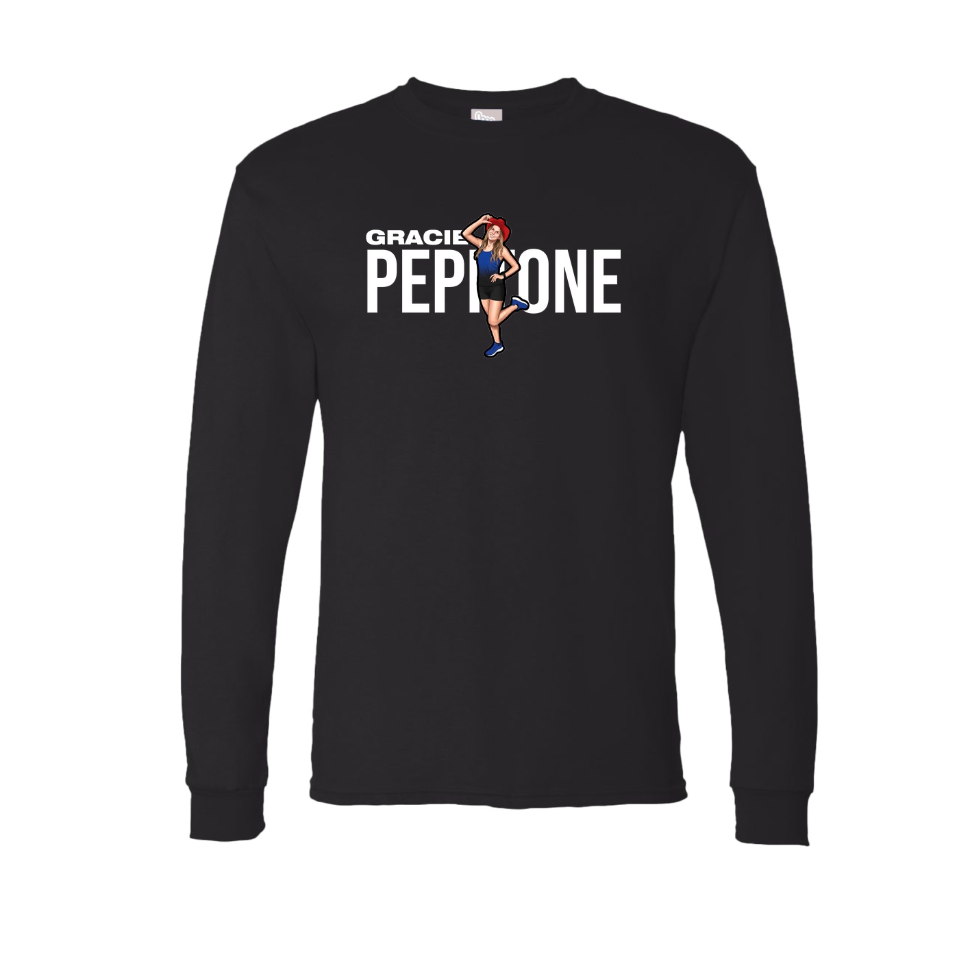 Long Sleeve Tee — Player Name in Black
