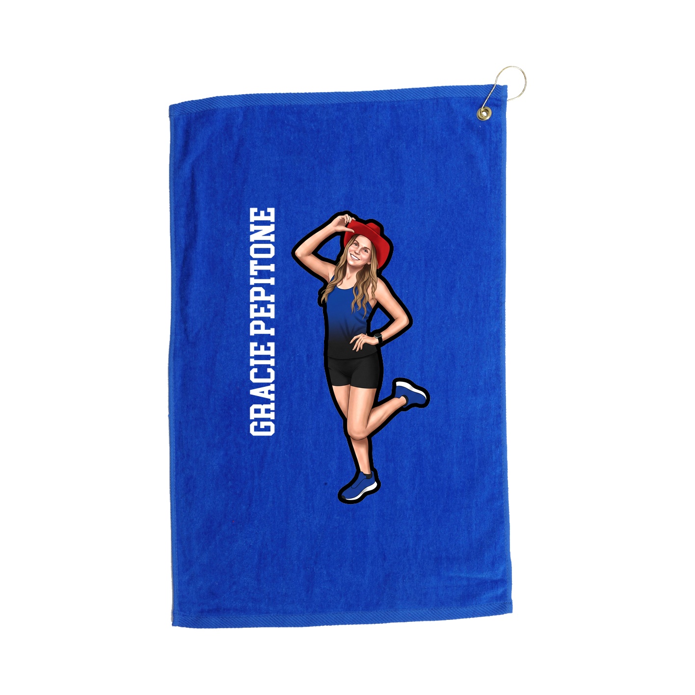 Golf Towel — Name Vertical in Royal