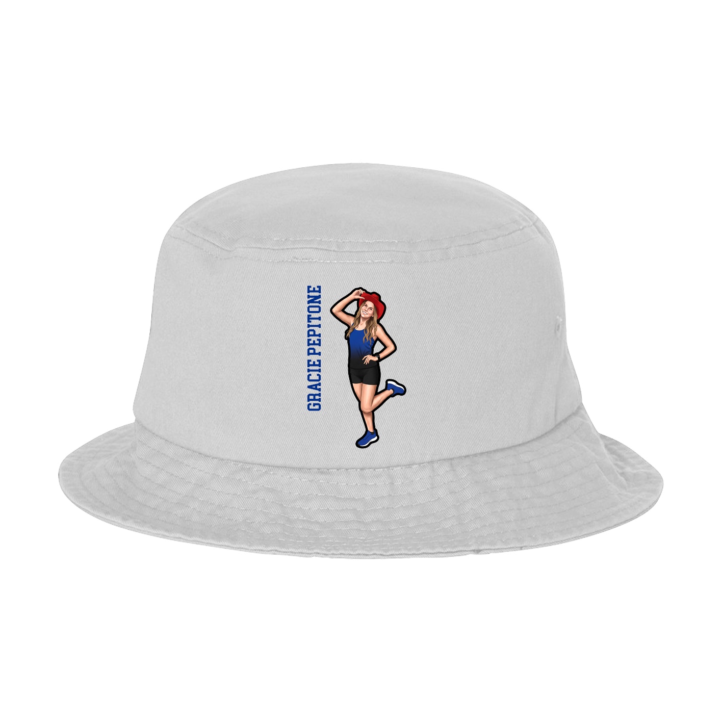 Bucket Cap — Name Vertical in White