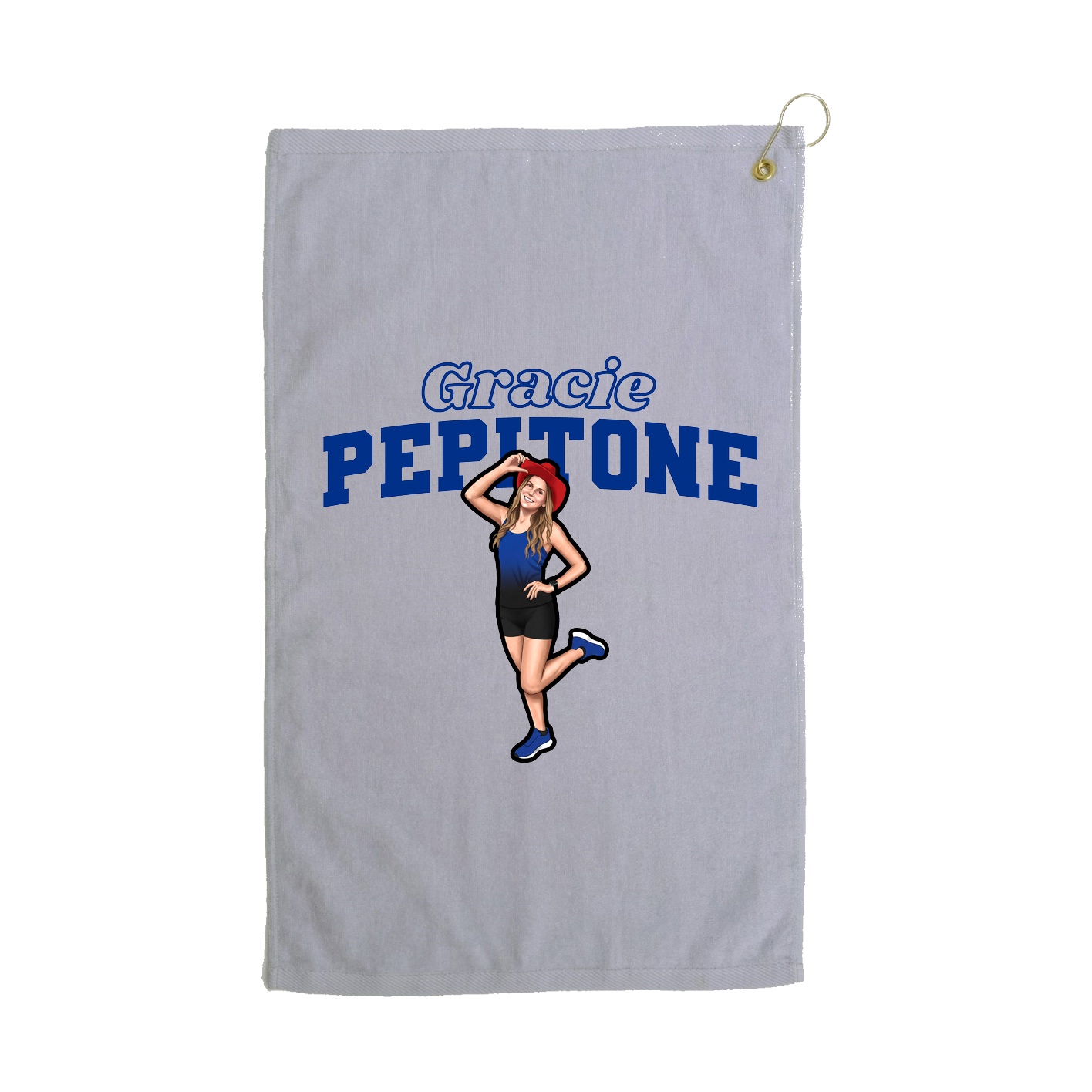 Golf Towel — Name Arch in Grey