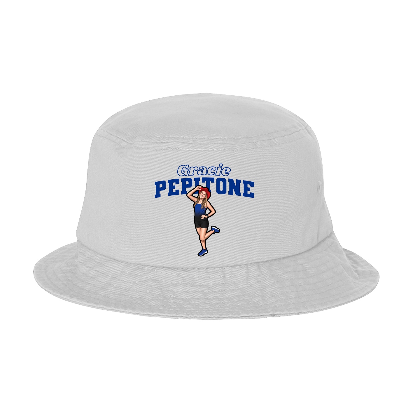 Bucket Cap — Name Arch in White
