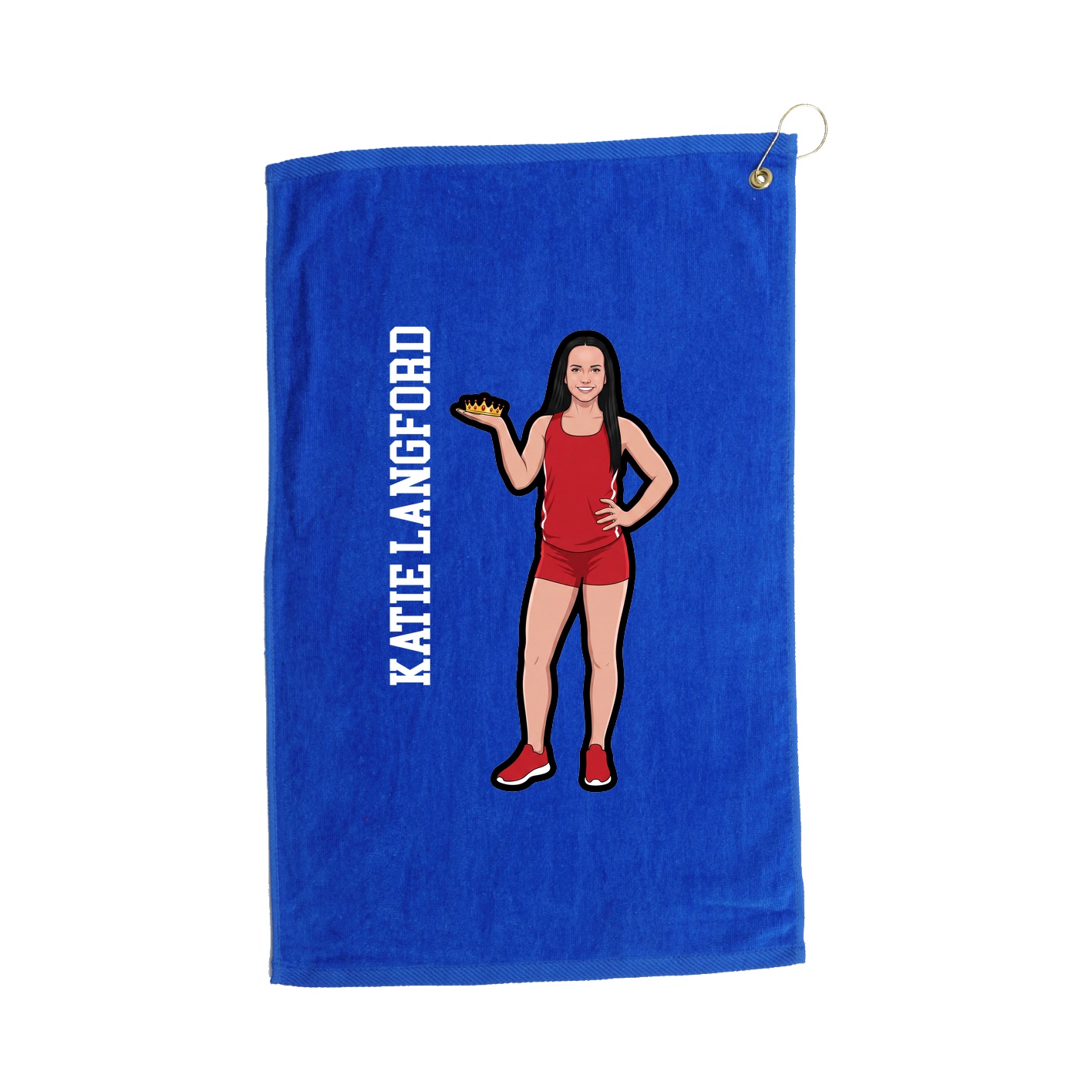 Golf Towel — Name Vertical in Royal