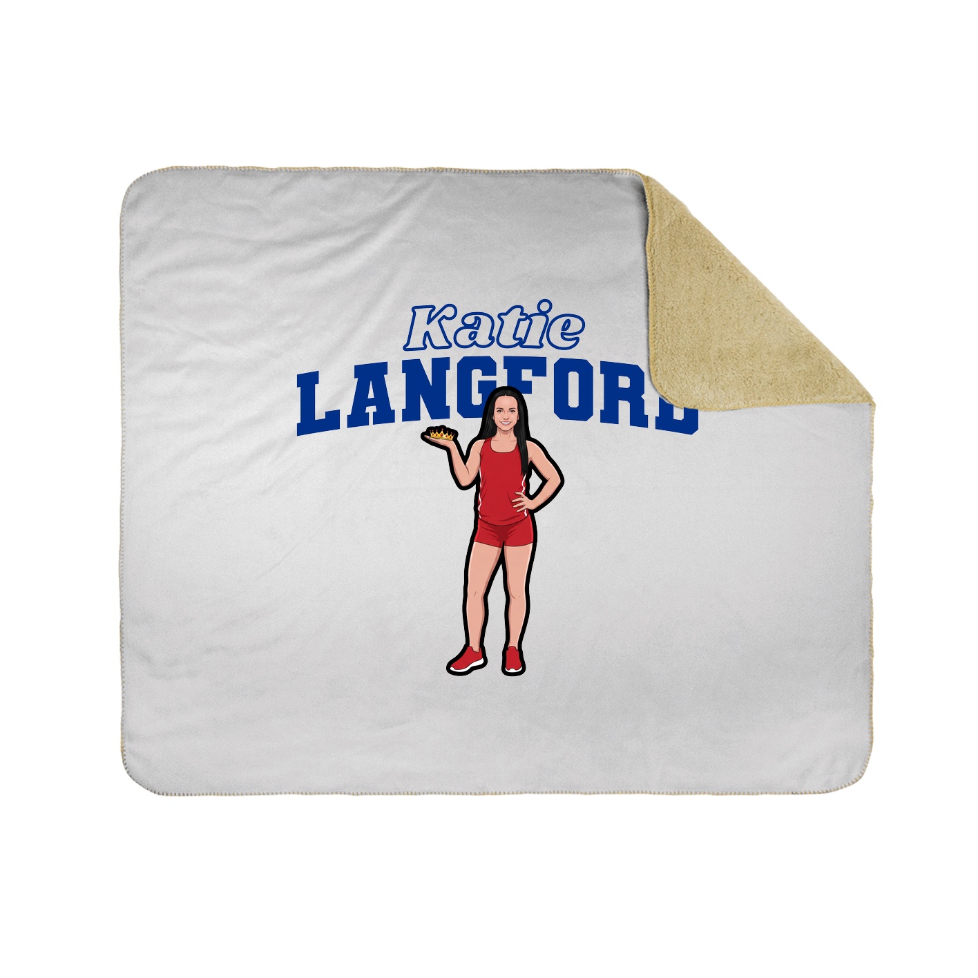 Throw Blanket — Name Arch in White