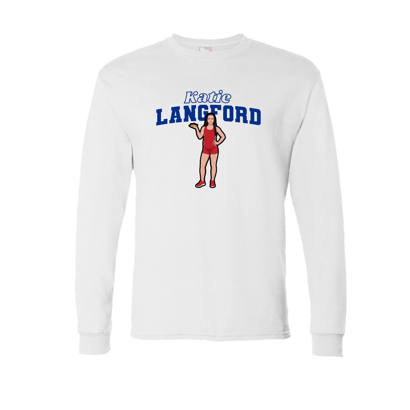 Long Sleeve Tee — Name Arch in White