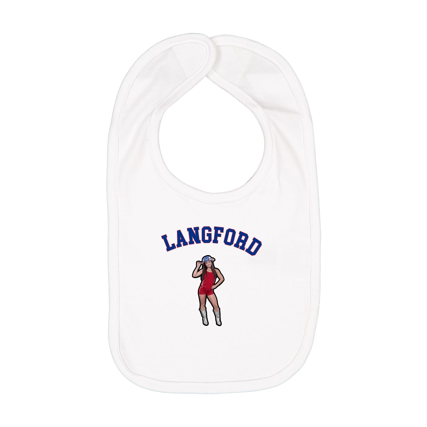 Infant Bib — Shirsey Arch in White