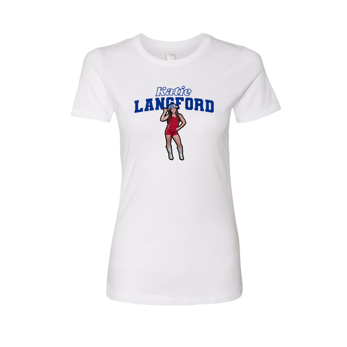 Fitted Women's Tee — Name Arch in White