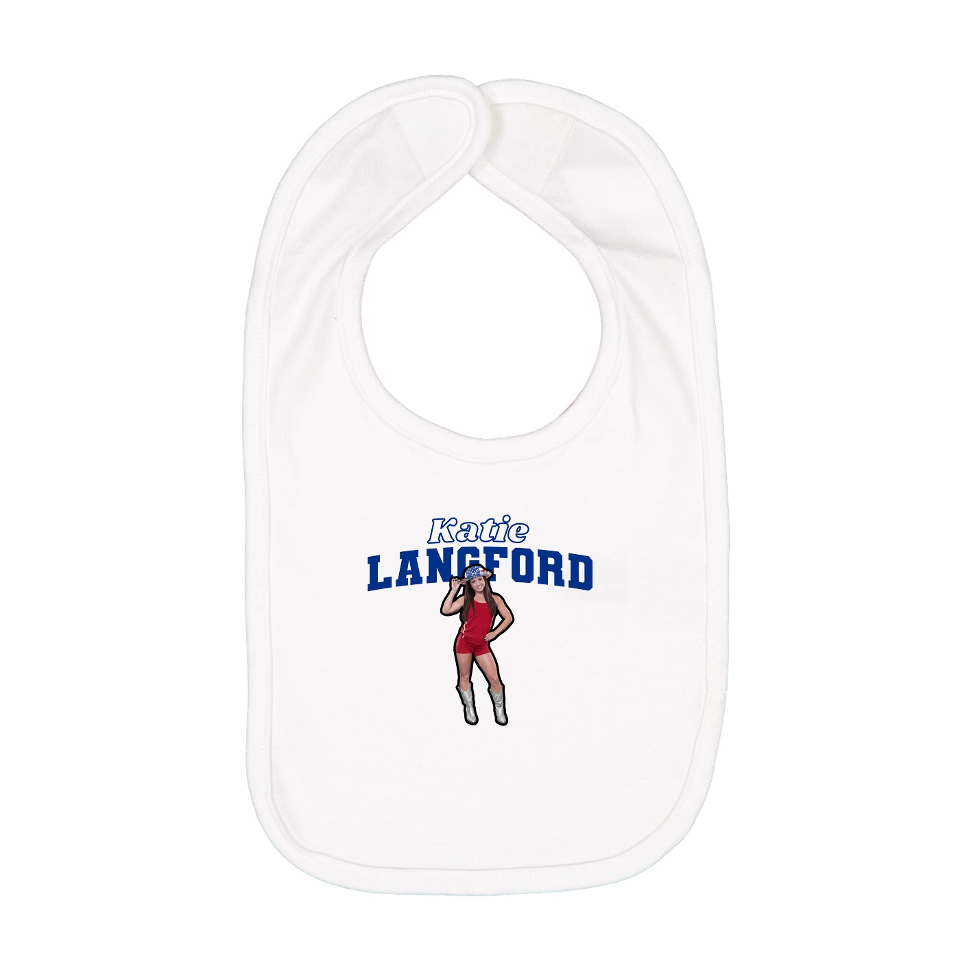 Infant Bib — Name Arch in White