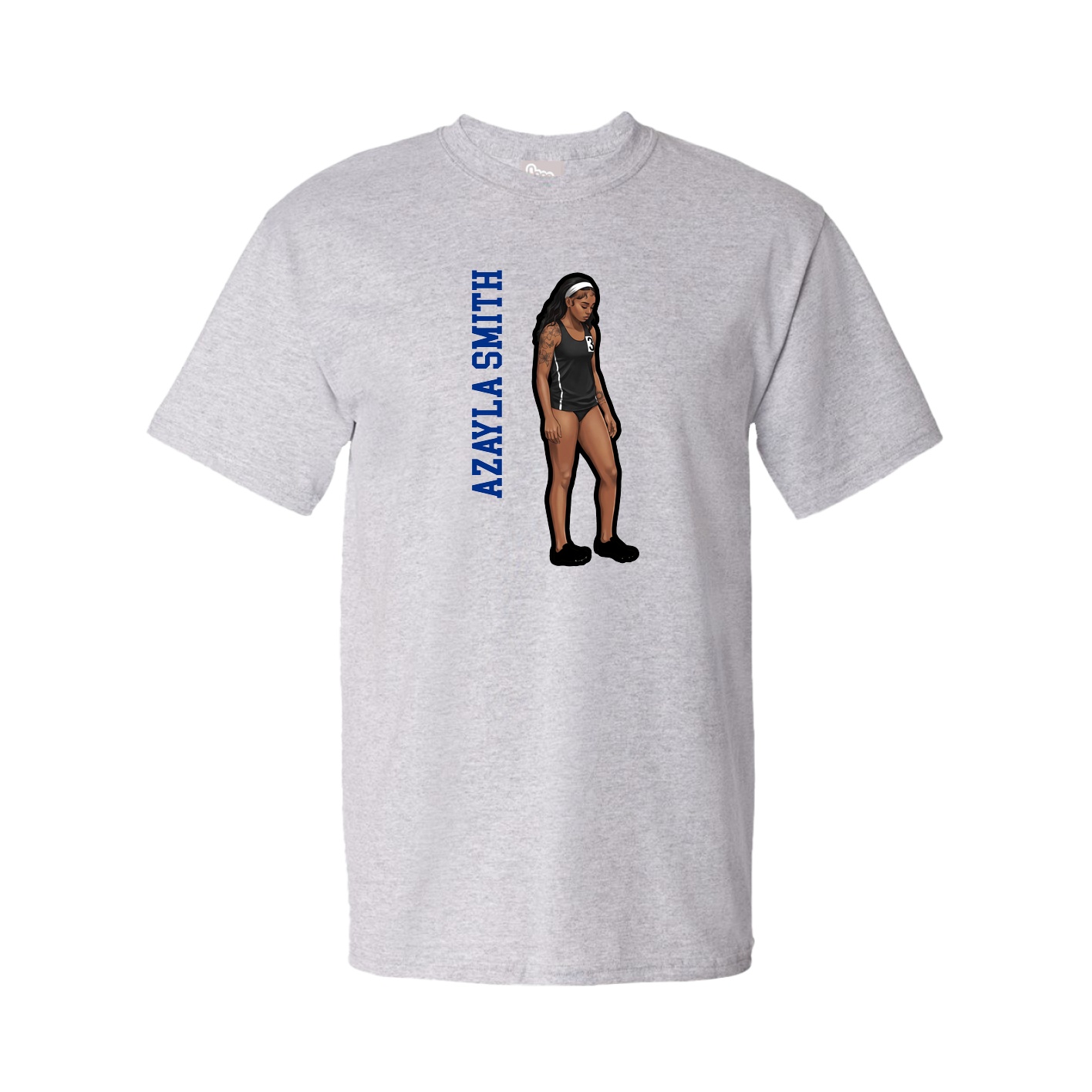 Tee — Name Vertical in Grey