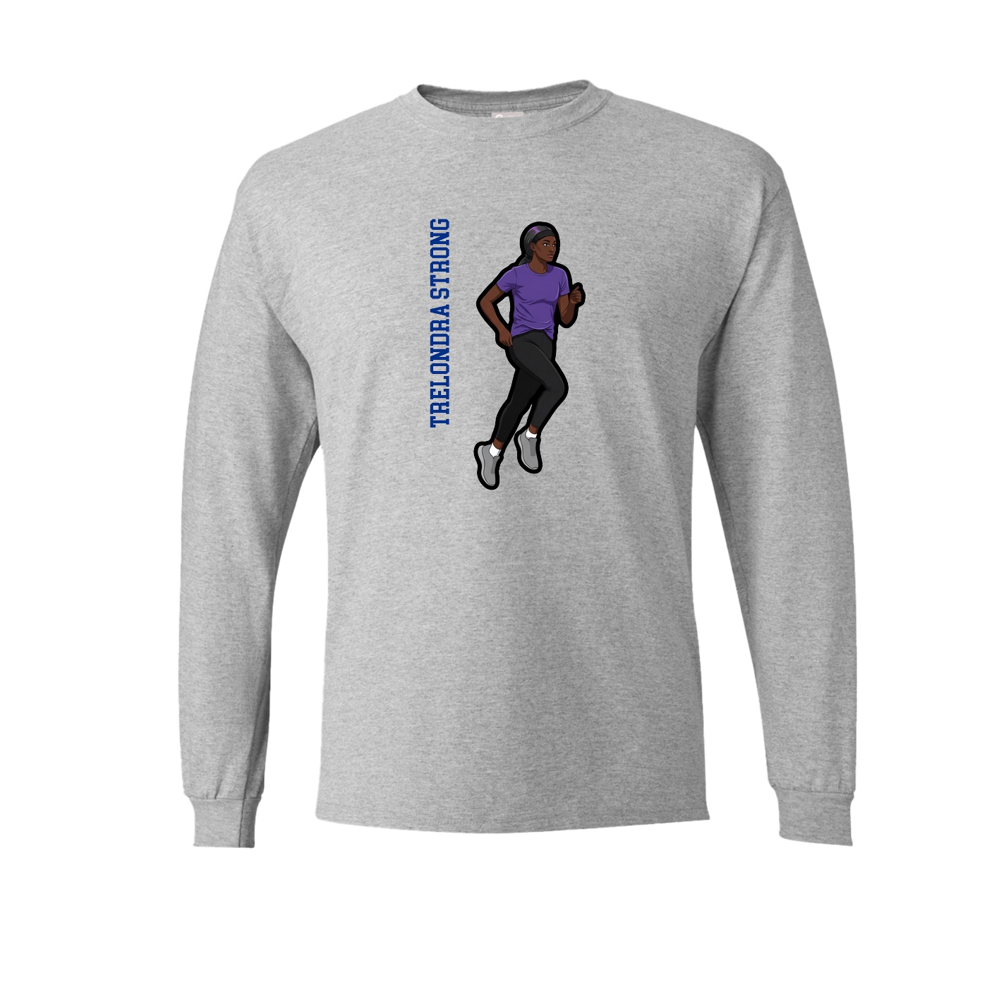 Long Sleeve Tee — Name Vertical in Grey