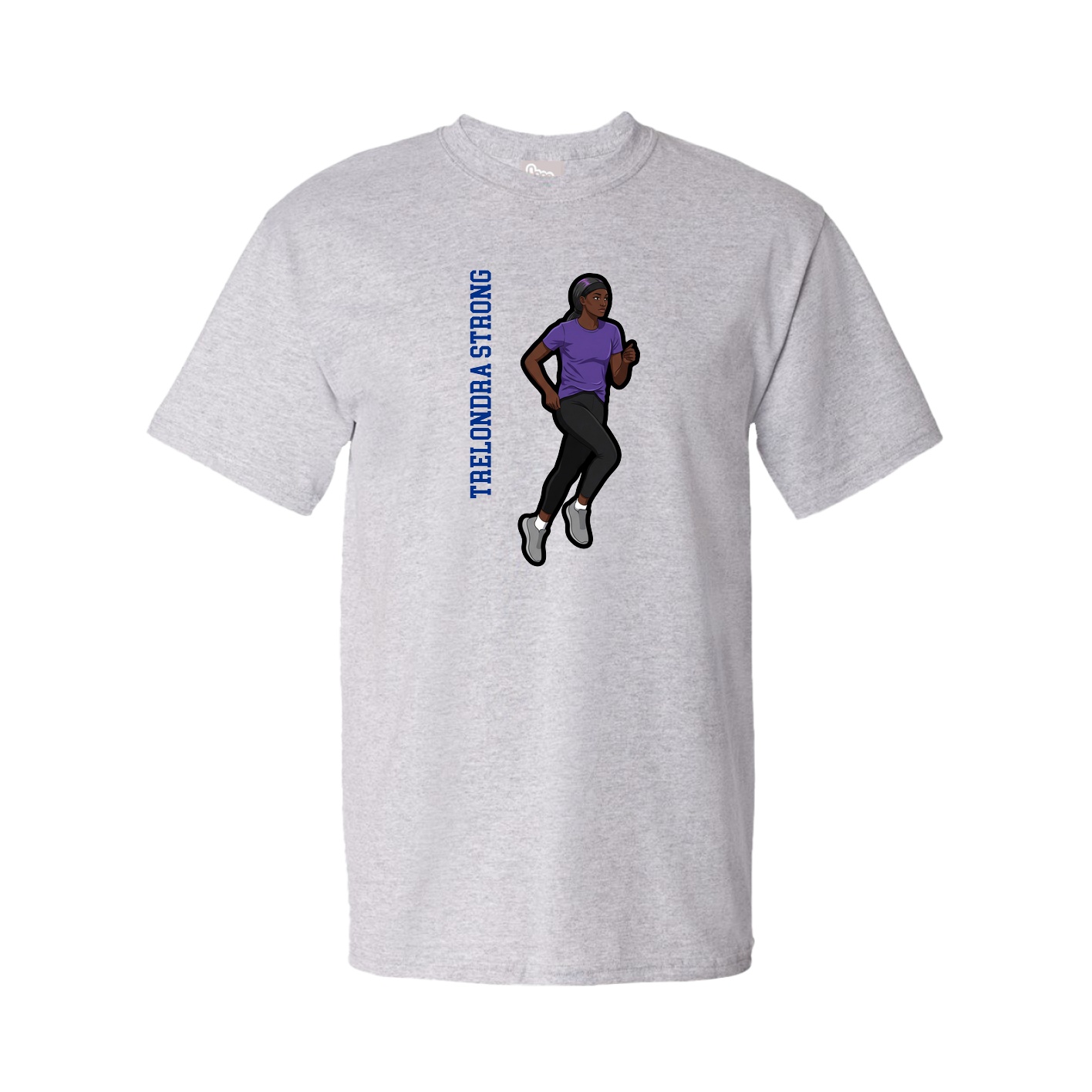Youth Tee — Name Vertical in Grey