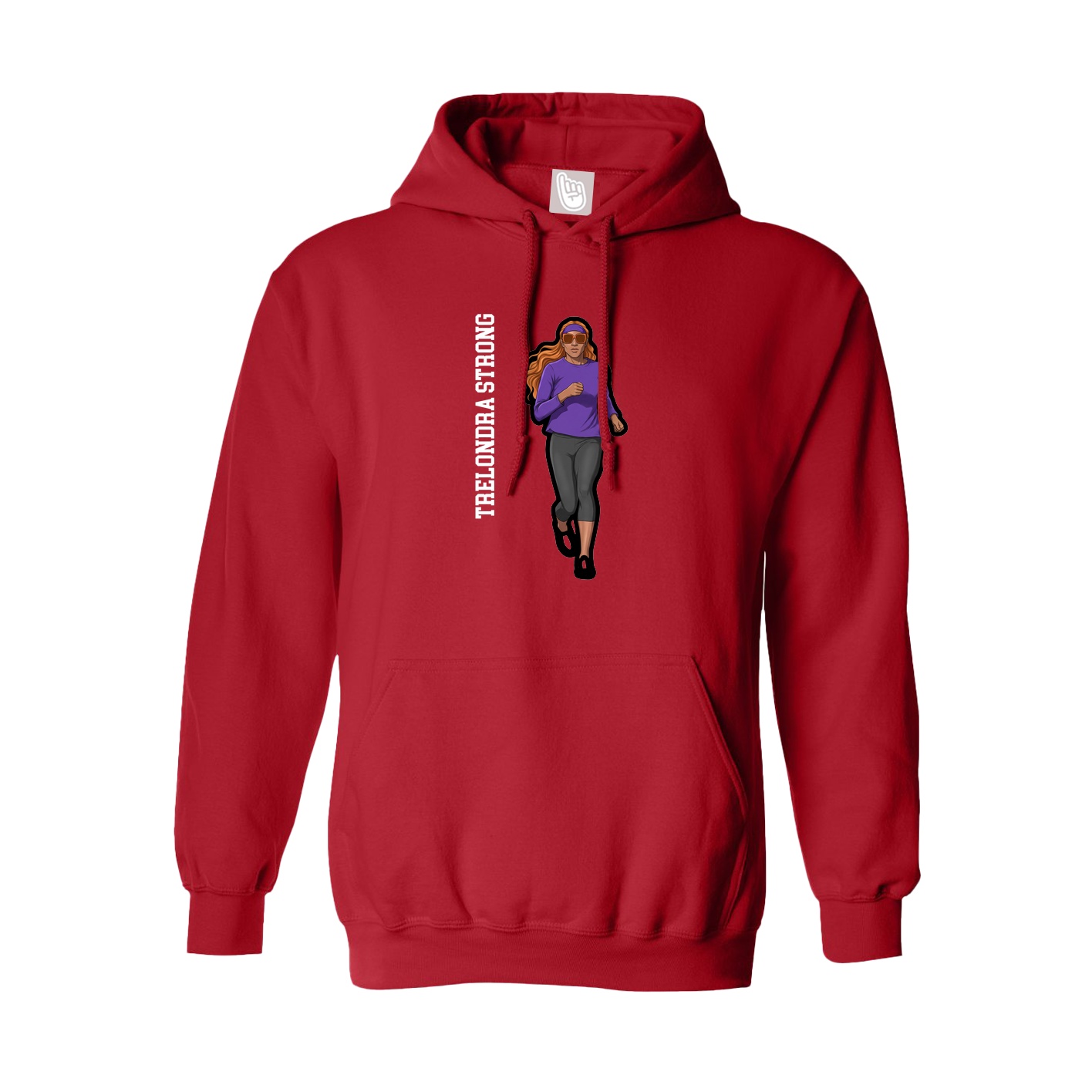 Hoodie — Name Vertical in Red