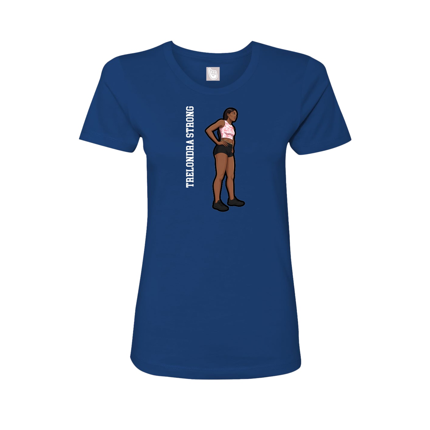 Womens Tee — Name Vertical in Royal
