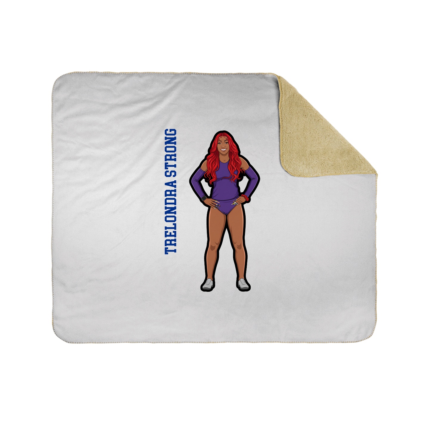 Throw Blanket — Name Vertical in White
