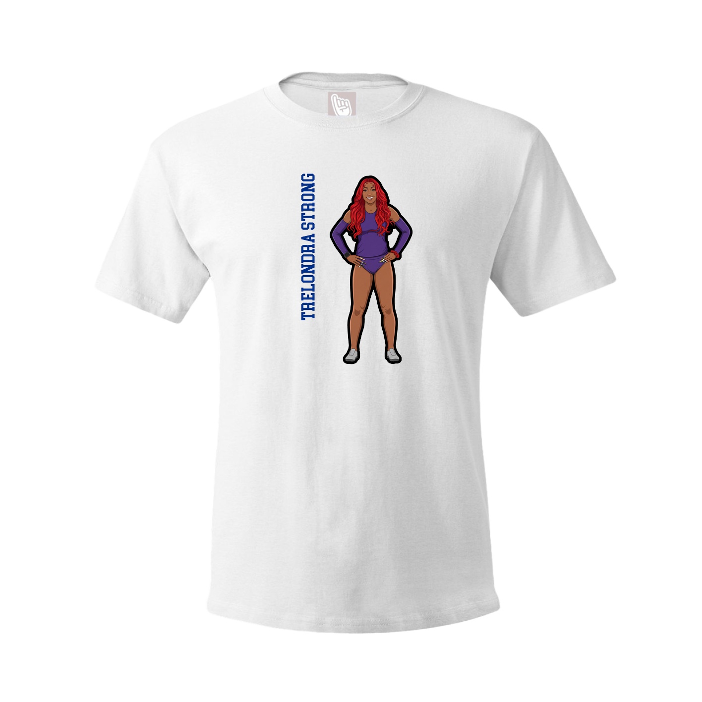 Tee — Name Vertical in White