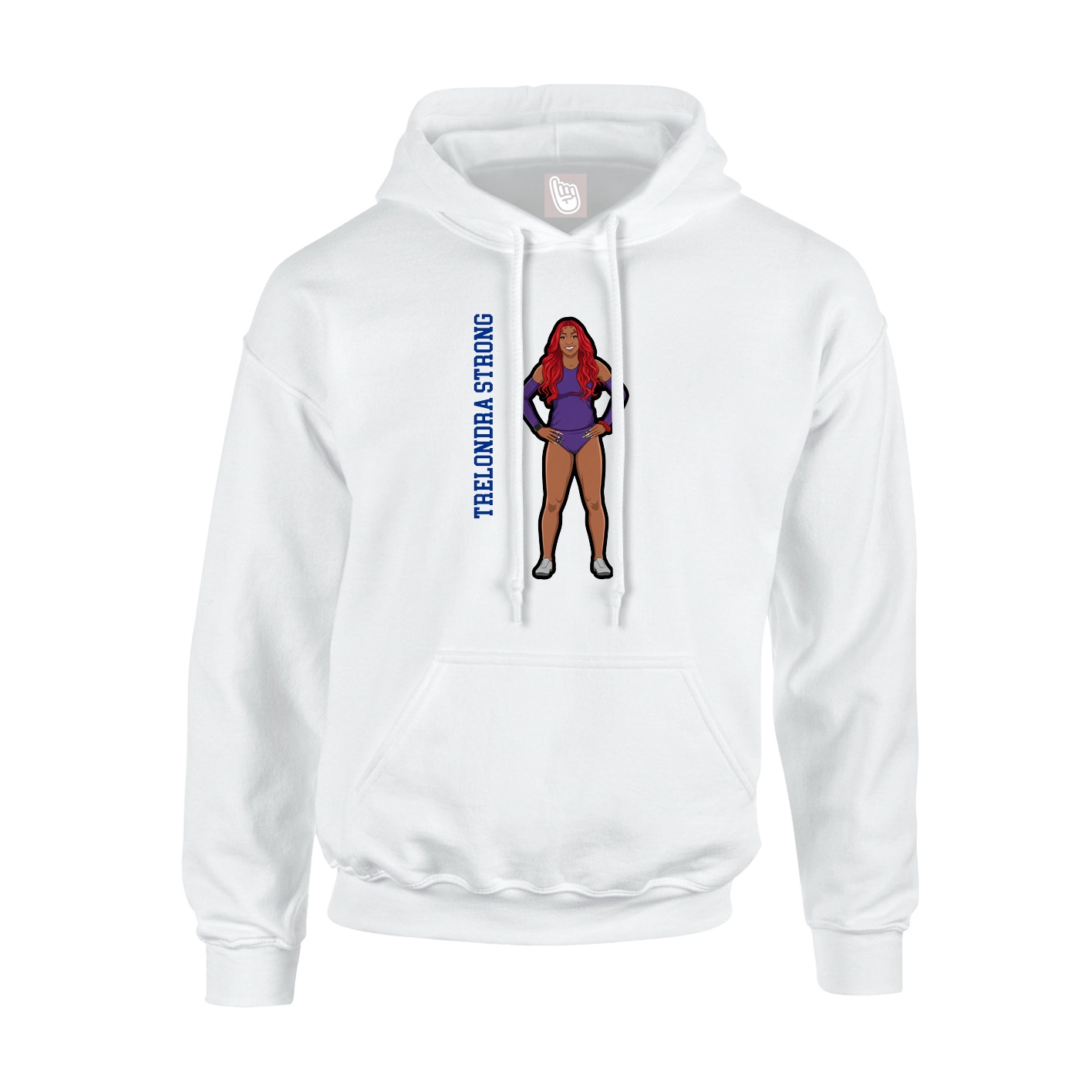 Youth Hoodie — Name Vertical in White