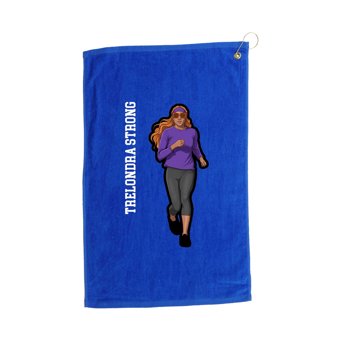 Golf Towel — Name Vertical in Royal