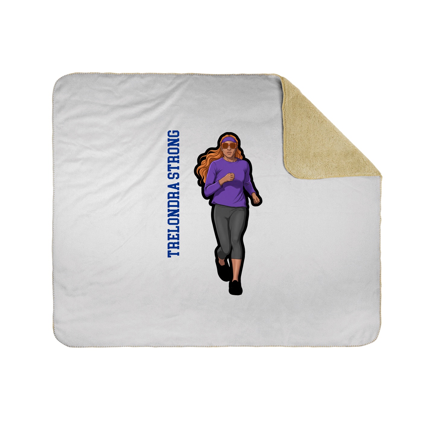 Throw Blanket — Name Vertical in White