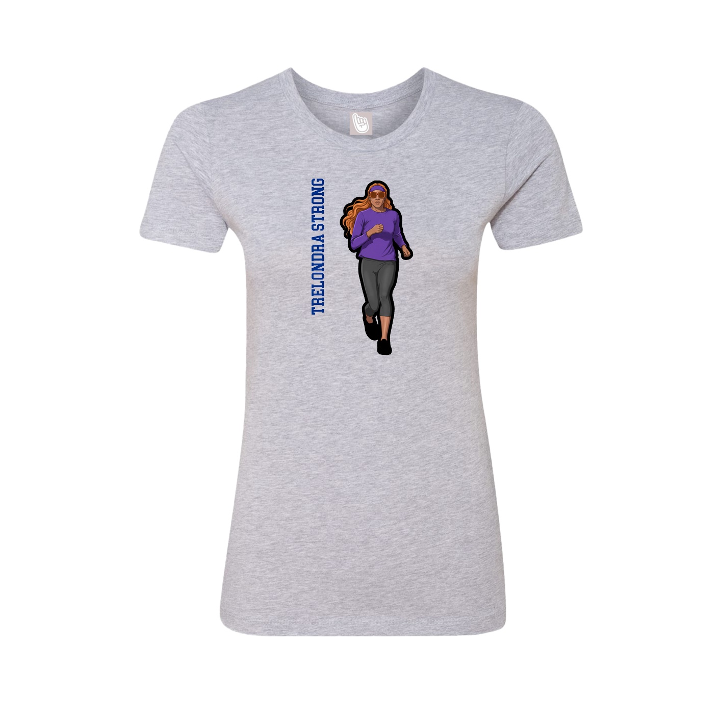 Womens Tee — Name Vertical in Grey