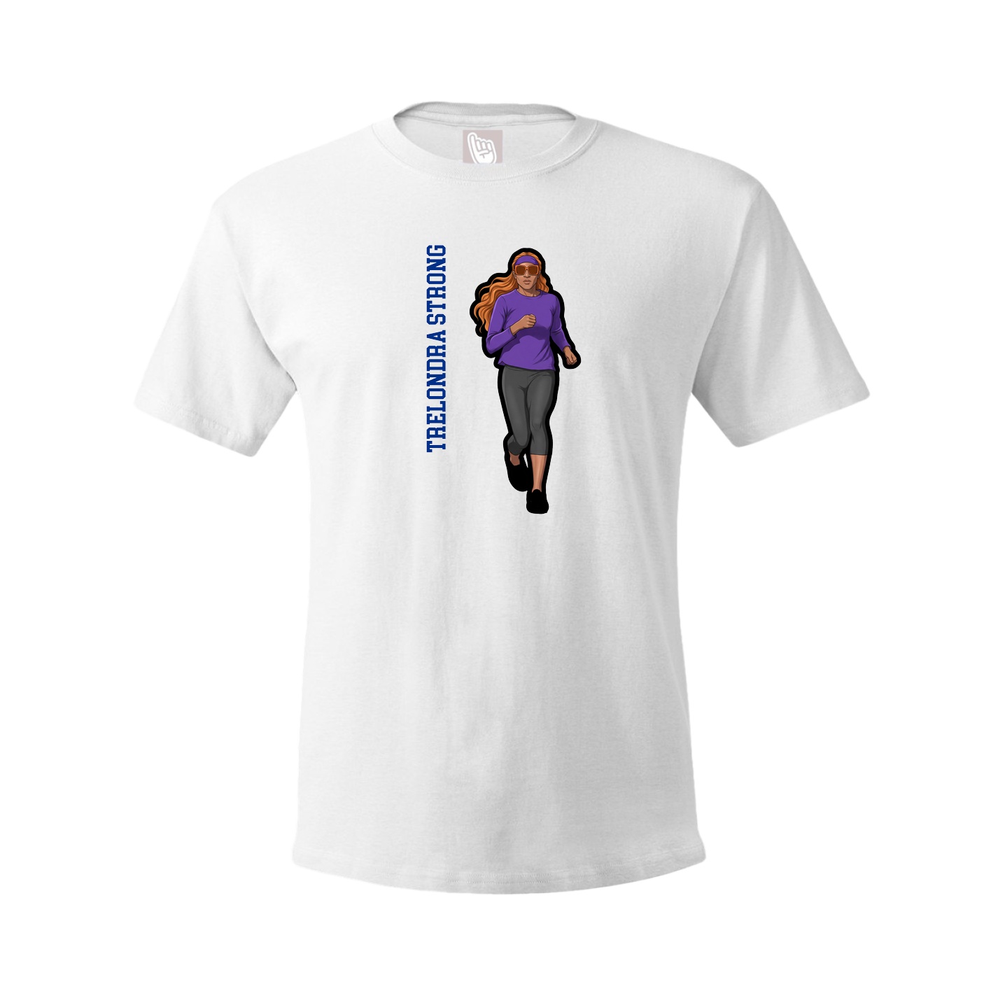 Youth Tee — Name Vertical in White